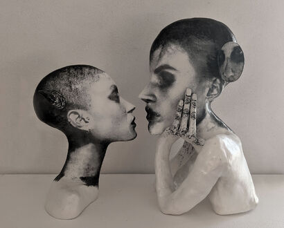 Mickey and the Human - a Sculpture & Installation Artowrk by Alison Shanks